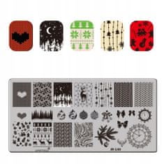 TOJATO Razítkovací deska, vzory na nehty, nail art, Vánoce, JR-140