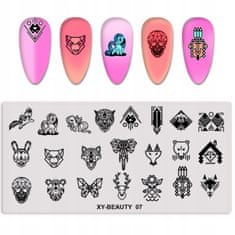 TOJATO Razítkovací deska, vzory na nehty, nail art, Zvířátko, Geometrické, XY-BEAUTY - 07