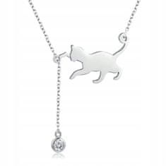 FRAISE Stříbrný náhrdelník Kotě s kuličkou S925
