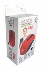 REBELTEC Myš optická Star bezdrátová 1600 DPI červená