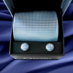 Giori Milano Hedvábná kravata a manžetové knoflíčky Giori Milano RS0803, modré