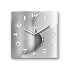 Wallmuralia Skleněné hodiny čtverec Metalová abstrakce bílé 30x30 cm