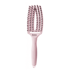 Olivia Garden Antistatický kartáč na vlasy Fingerbrush Combo Pastel Pink - velikost M