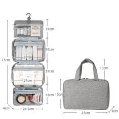 Jetshark Kosmetická taška na zavěšení - šedá