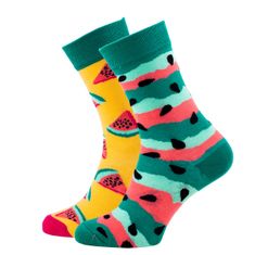 Veselé vzorované ponožky Watermelon Splash zelené vel. 39-42