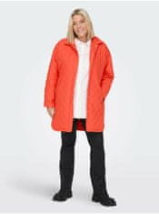 Oranžový dámský prošívaný lehký kabát ONLY CARMAKOMA New Tanzia 50-52