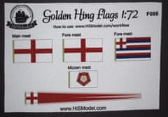 HiSModel Sada vlajek pro model - Airfix Golden Hind 1:72