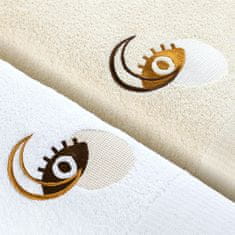 FLHF Bílý vyšívaný ručník Mona 2*70x140+2*50x100+2*30X50 AmeliaHome