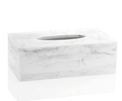 Andrea House , Krabička na kapesníky s bílým mramorovým efektem | bílá