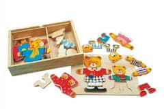 PECKAHRAČKY Puzzle Šatník medvědi dřevo barevný v krabici 19x14x4cm