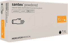 MERCATOR MEDICAL SANTEX Latexové rukavice pudrované 100 ks velikost XS