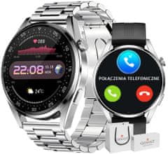 Giewont Smartwatch Giewont GW450-4 Silver + Black Silicone Strap