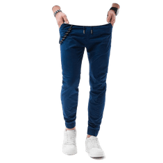 OMBRE Pánské kalhoty joggers HARVIE tmavě modré MDN14656 M
