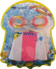 Wave Sada dětské plavecké brýle + nafukovací kruh Wave - Barva: růžová
