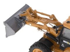 Huina Bagr s nakladačem, buldozer s lžící Kovový model H-toys 1704 1:50
