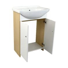 BPS-koupelny Koupelnová skříňka s keramickým umyvadlem Trend BR 55 dekor bříza