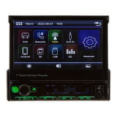 CARCLEVER 1DIN DAB / FM autorádio s výsuvným 7" LCD, Mirror link, Bluetooth, SD/DUAL-USB/RDS/ČESKÉ MENU