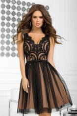 Bicotone Dámské večerní šaty model 2206 - 151638 - Bicotone černá s hnědou 40