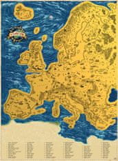Giftio Stírací mapa Evropy – zlatá Deluxe XL
