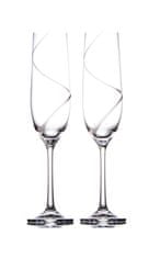 Broušené sklenice na šumivé víno 190 ml dekor ATLANTIS, 2 ks