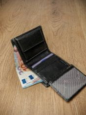 Vertikální pánská peněženka z hladké přírodní kůže, RFID Stop ochrana