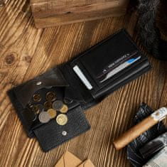 PAOLO PERUZZI Černá horizontální kožená peněženka In-31 Rfid