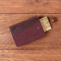 Alaskan Maker Látková vintage peněženka s kůží Handy Max Burgundy