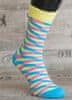 Veselé ponožky Proužky vel. 36 - 40 modrorůžové