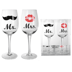 MojeParty Sklenice na víno Mr & Mrs 430 ml 2 ks