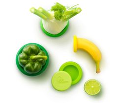Food Huggers Sada silikonových krytů na ovoce a zeleninu Svěží zelená 5 ks